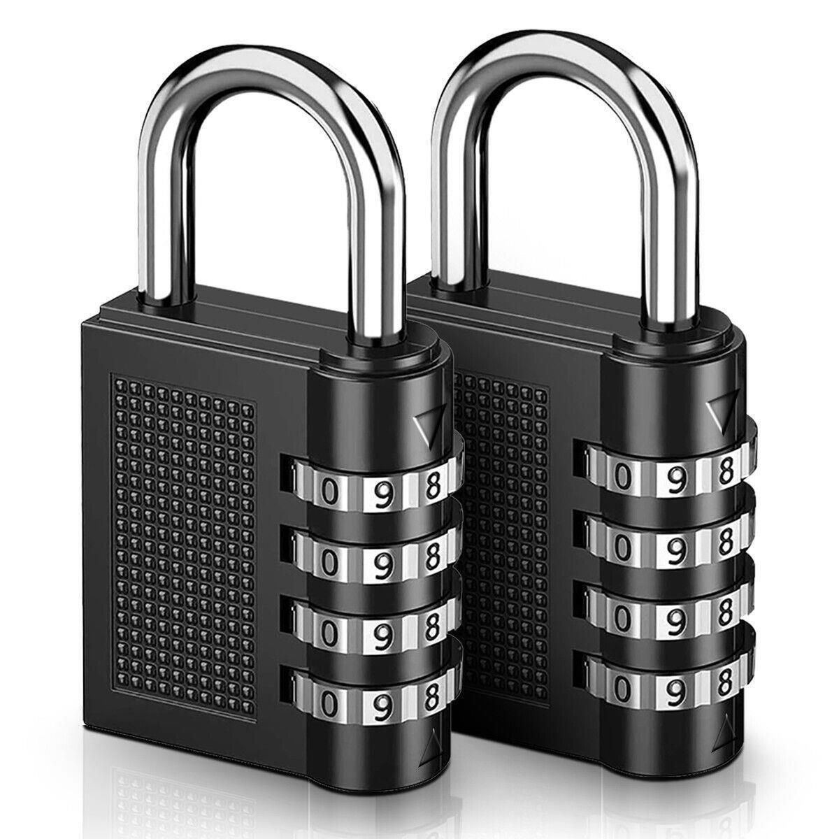 2x 4 Digit Combination Padlock Heavy Duty Outdoor Lock Gym Travel Luggage Locker