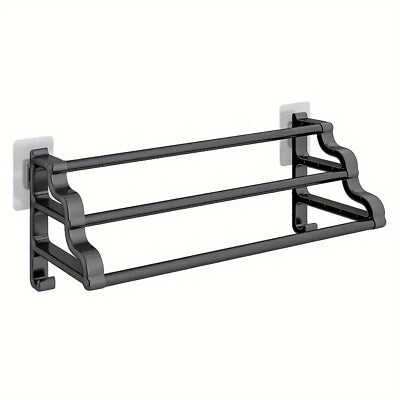 3 Tier Towel Rail Rack Holder Wall Mounted Bathroom Kitchen Hanger Shelf UK