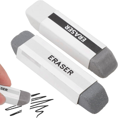 2 Pcs Natural Rubber Eraser Ink Eraser, Sand Rubber Eraser Fountain Pen Rubber for Ink/Pencil, Erasers and School Office Correction Supplies for Fountain Ball-Point Pen Double Head Remover