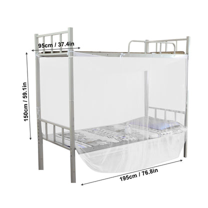 4 Corner Post Bed Canopy Mosquito Net Twin Full Queen Size Netting White(90x190x150cm)